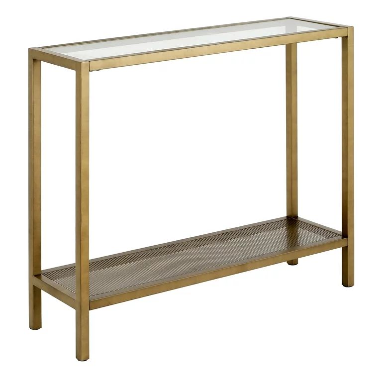 Evelyn&Zoe Contemporary Metal Console Table with Glass Top | Walmart (US)
