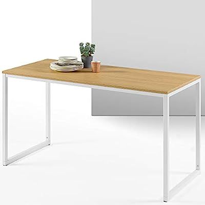 ZINUS Jennifer 55 Inch White Frame Desk / Computer Workstation / Office Desk / Easy Assembly, Nat... | Amazon (US)