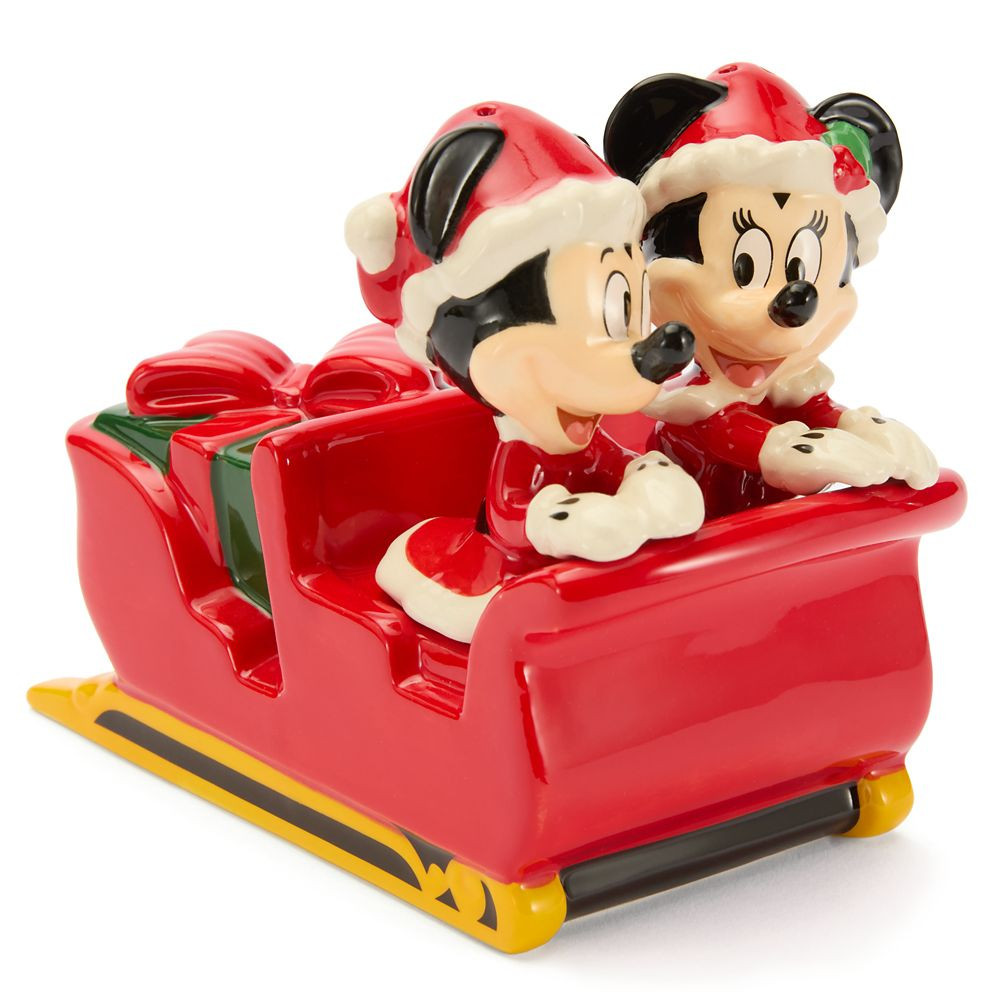 Santa Mickey and Minnie Mouse Salt and Pepper Shaker with Sleigh Set Official shopDisney | Disney Store