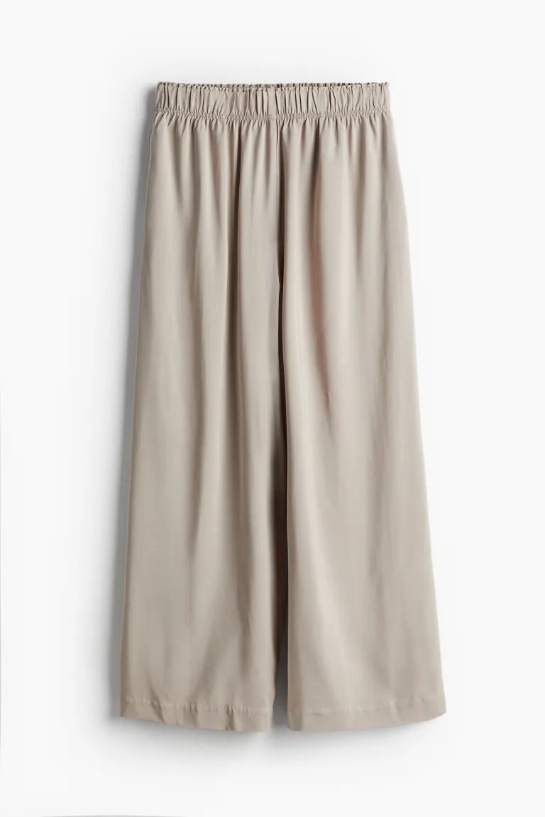 Crop Pull-on Pants - High waist - Ankle-length - Dark khaki green - Ladies | H&M US | H&M (US + CA)