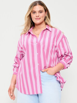 Oversized Button-Down Boyfriend Shirt | Old Navy (US)