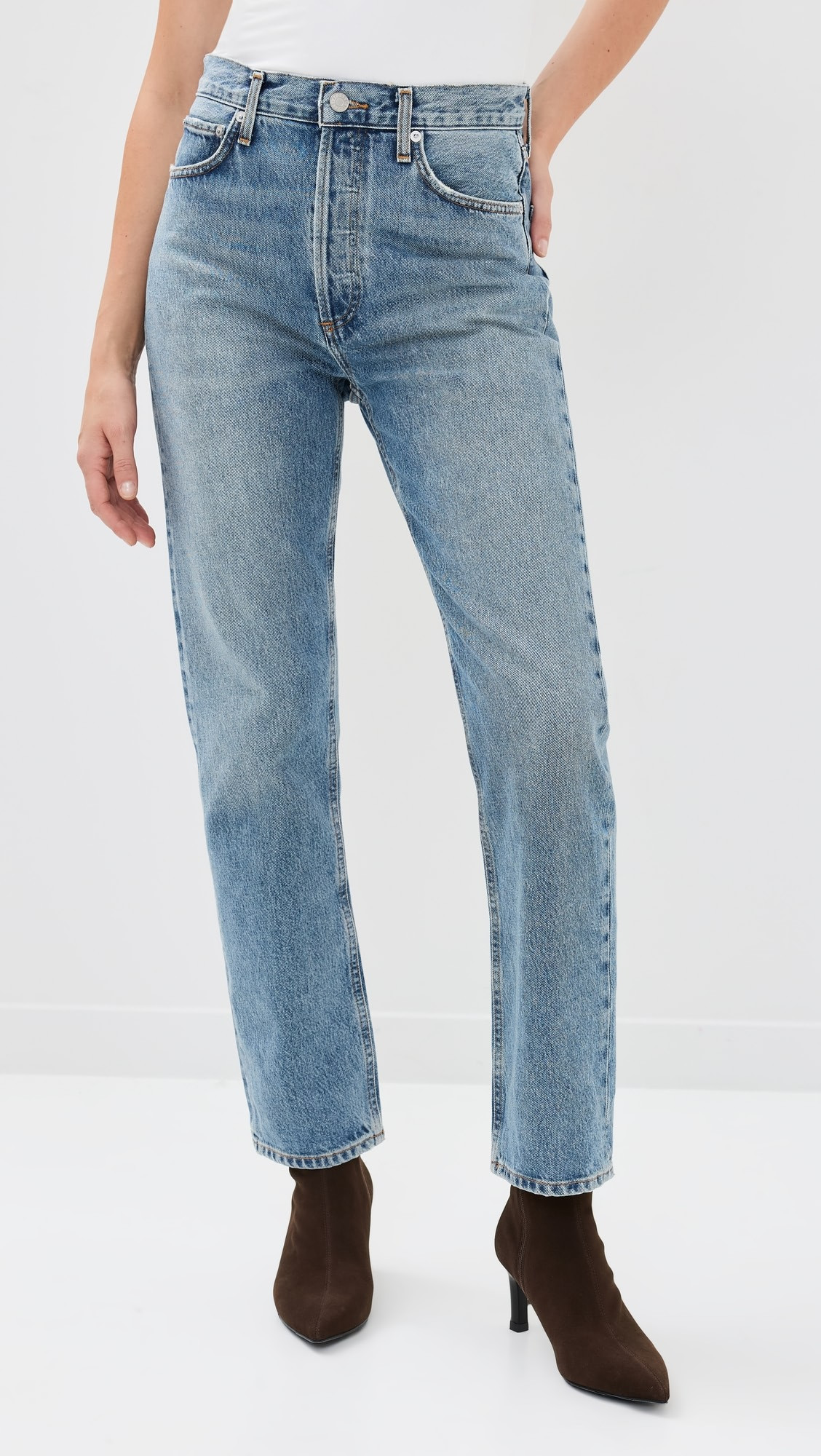 90's Pinch Waist High Rise Straight Jeans | Shopbop