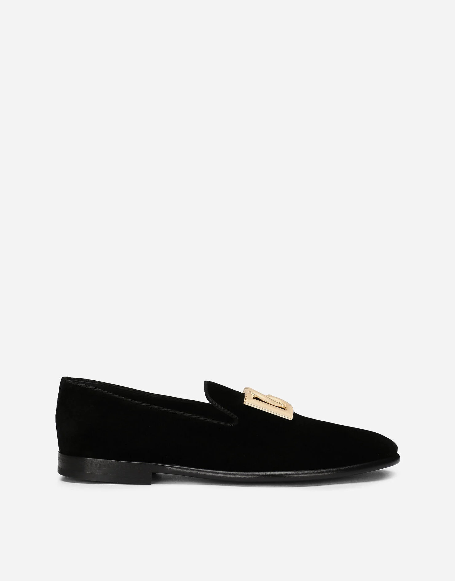 Velvet slippers with DG logo | Dolce & Gabbana US