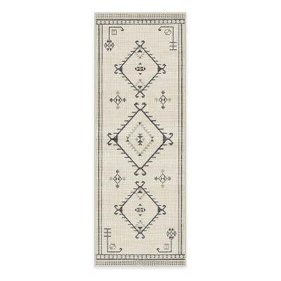 Ruggable Damali Washable Boho Western Runner Rug - White 2'6"x7'. | Target