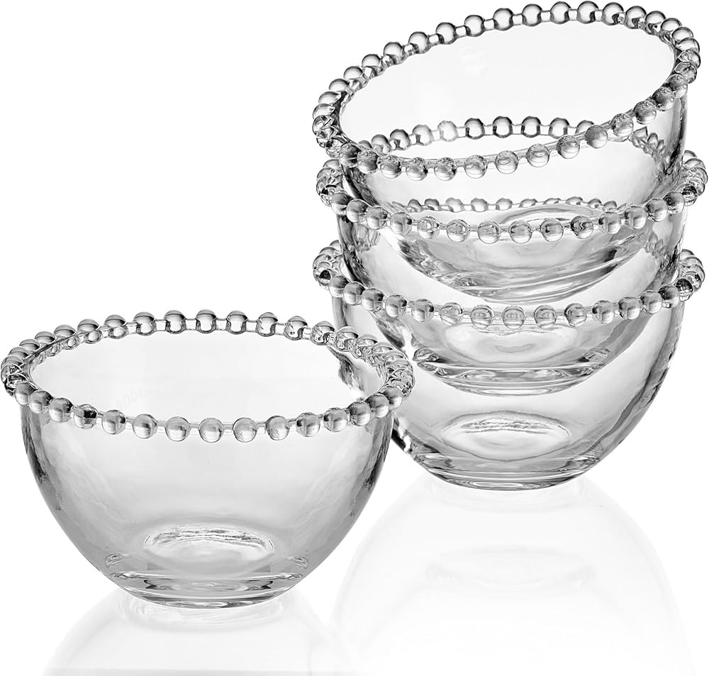 Fitz and Floyd Beaded Glass Prep, Dip, Dessert, Fruit, Candy Bowls, Set of 4, 5.25 inch | Amazon (US)