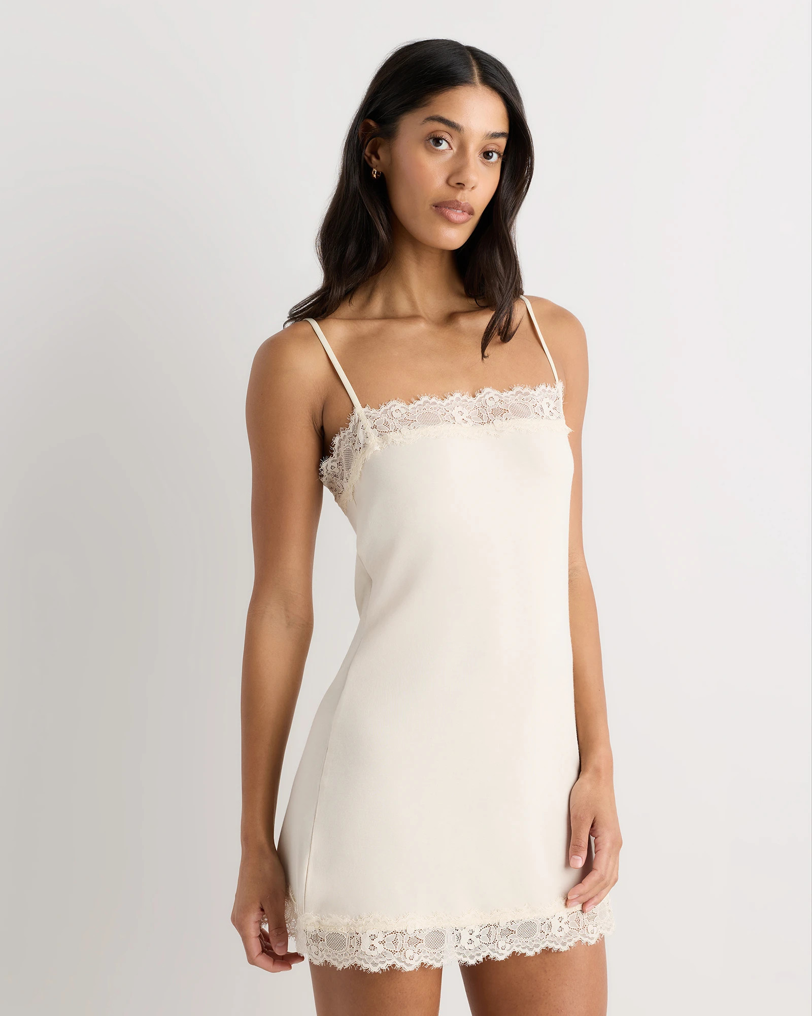 Bamboo Jersey Lace Trim Slip Dress | Quince