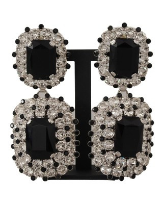 Dolce & Gabbana Crystal Clip-on Dangling Earrings  - Silverblack  | eBay | eBay AU