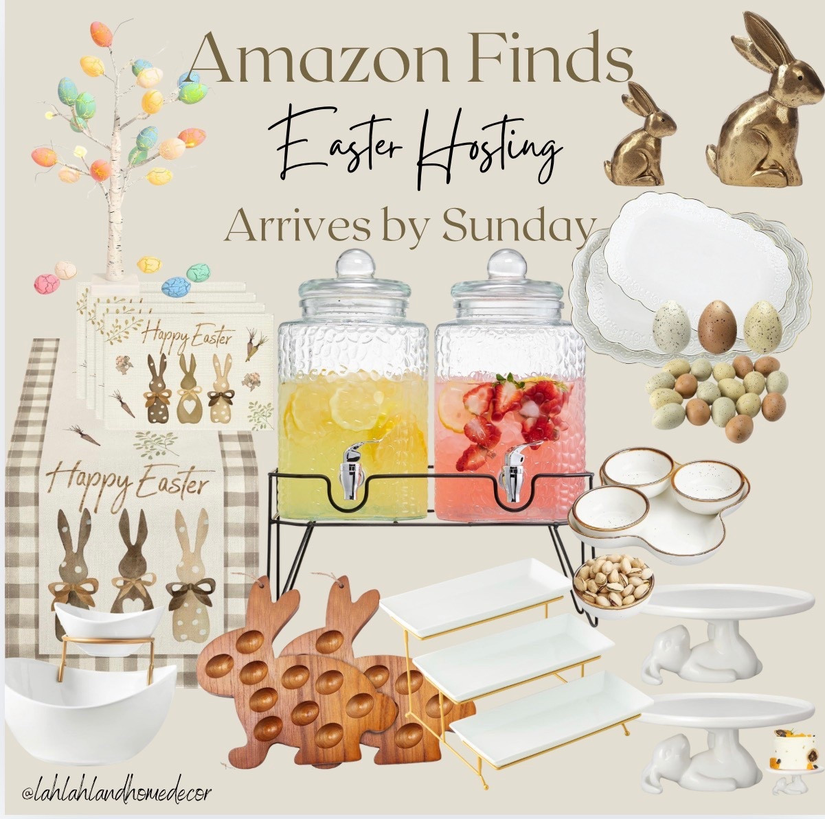Easter hosting? Here are some great selections that arrive by Easter Sunday! Bunny serving tray | easter egg decor | drink dispenser | gold bunny decor | easter bunny placemat | runner | serving bowl dish | @amazon | #amazoneasterdecor #easterdecor 


#LTKSaleAlert #LTKHome