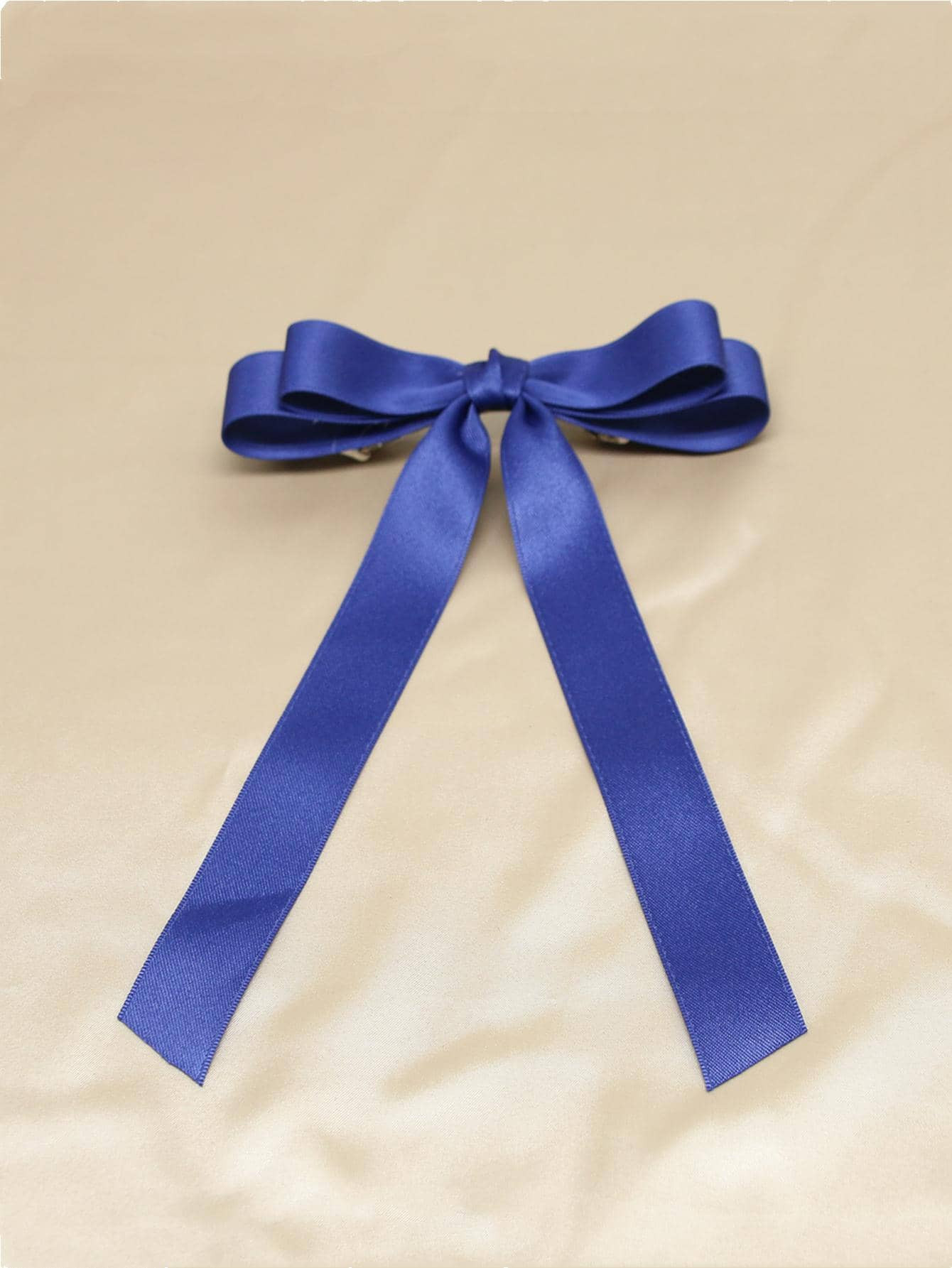 Large Hair Bows for girls Clip Girl Barrette with Long Satin Ribbon Solid Color Bowknot Hairpin H... | SHEIN