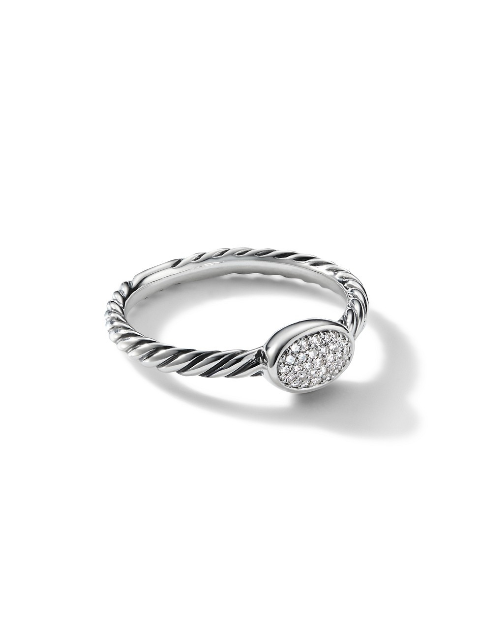 David Yurman Women's Cable Collectibles® Oval Ring With Diamonds - Silver - Size 6 | Saks Fifth Avenue