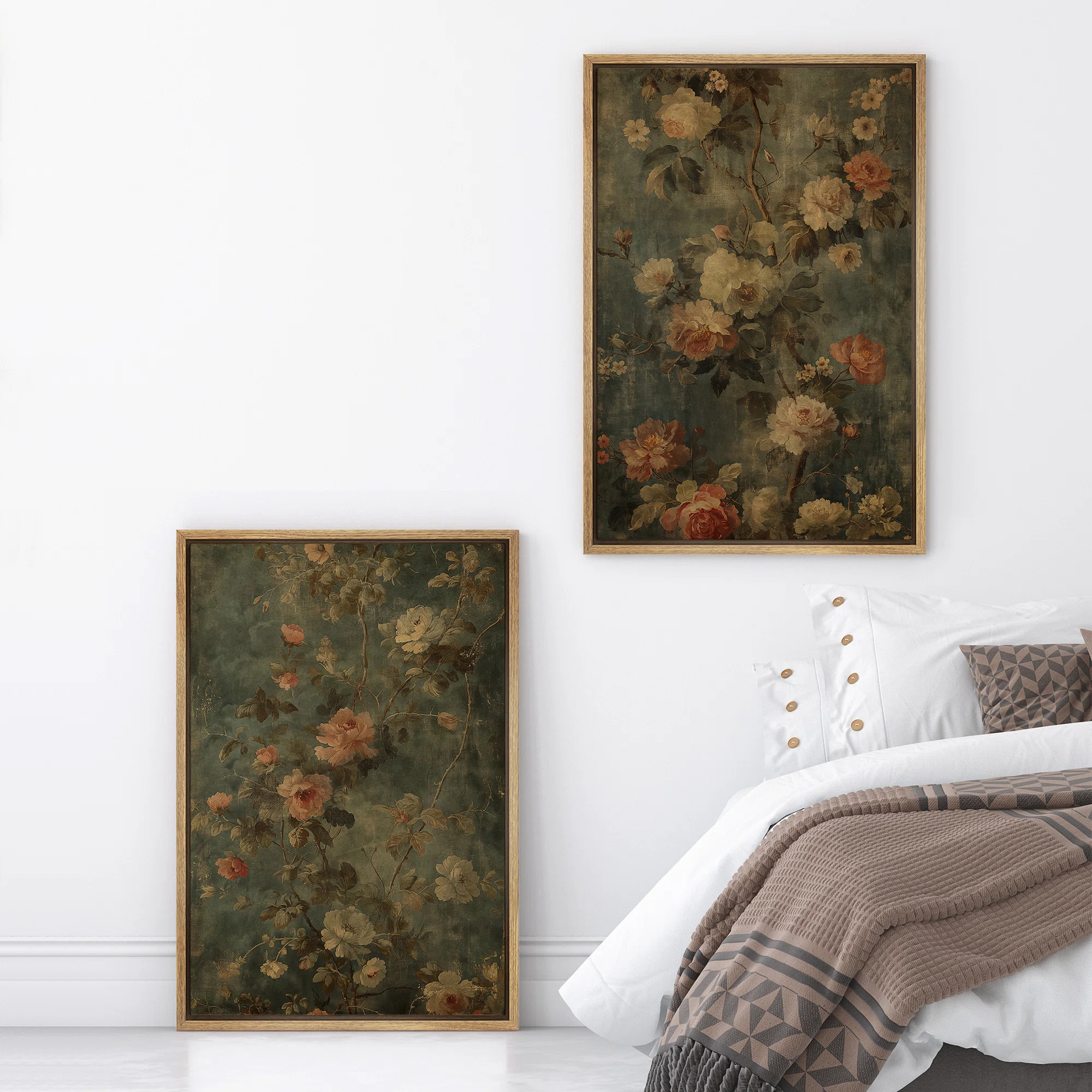 Floral Elegance Classic Botanical Vintage Illustrations Rustic Decor Living Room Decor BRC191 | Wayfair North America