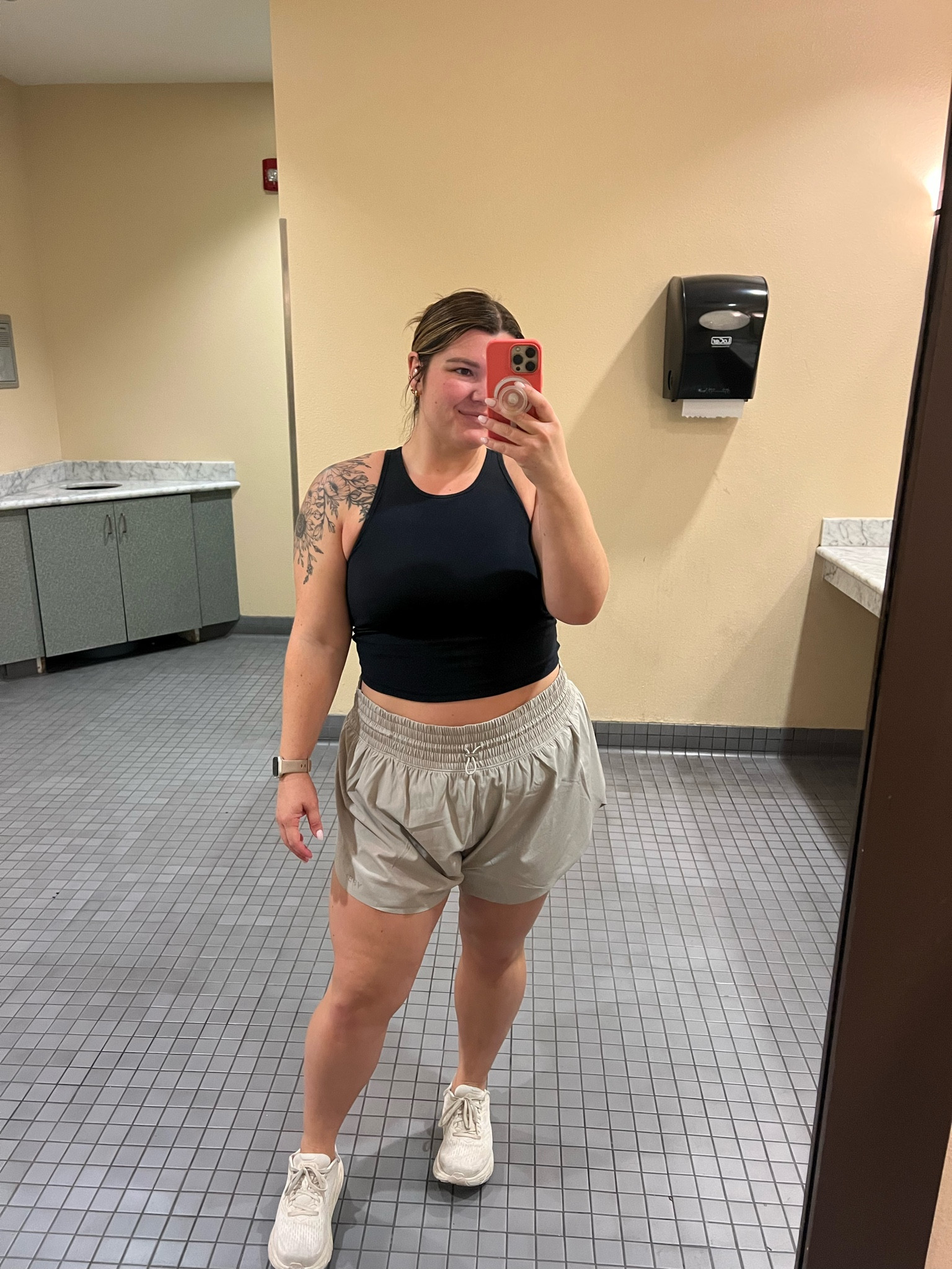 Workout girlie midsize fit of the day. LOVE these new Abercrombie workout shorts. Wearing size XL. Tank is Vuori size large  

#LTKFind #LTKFitness #LTKcurves