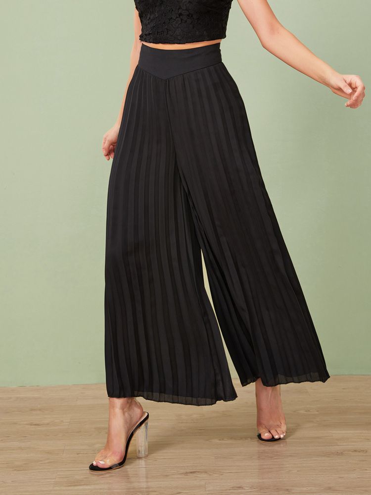 Pleated Wide Leg Pants | SHEIN