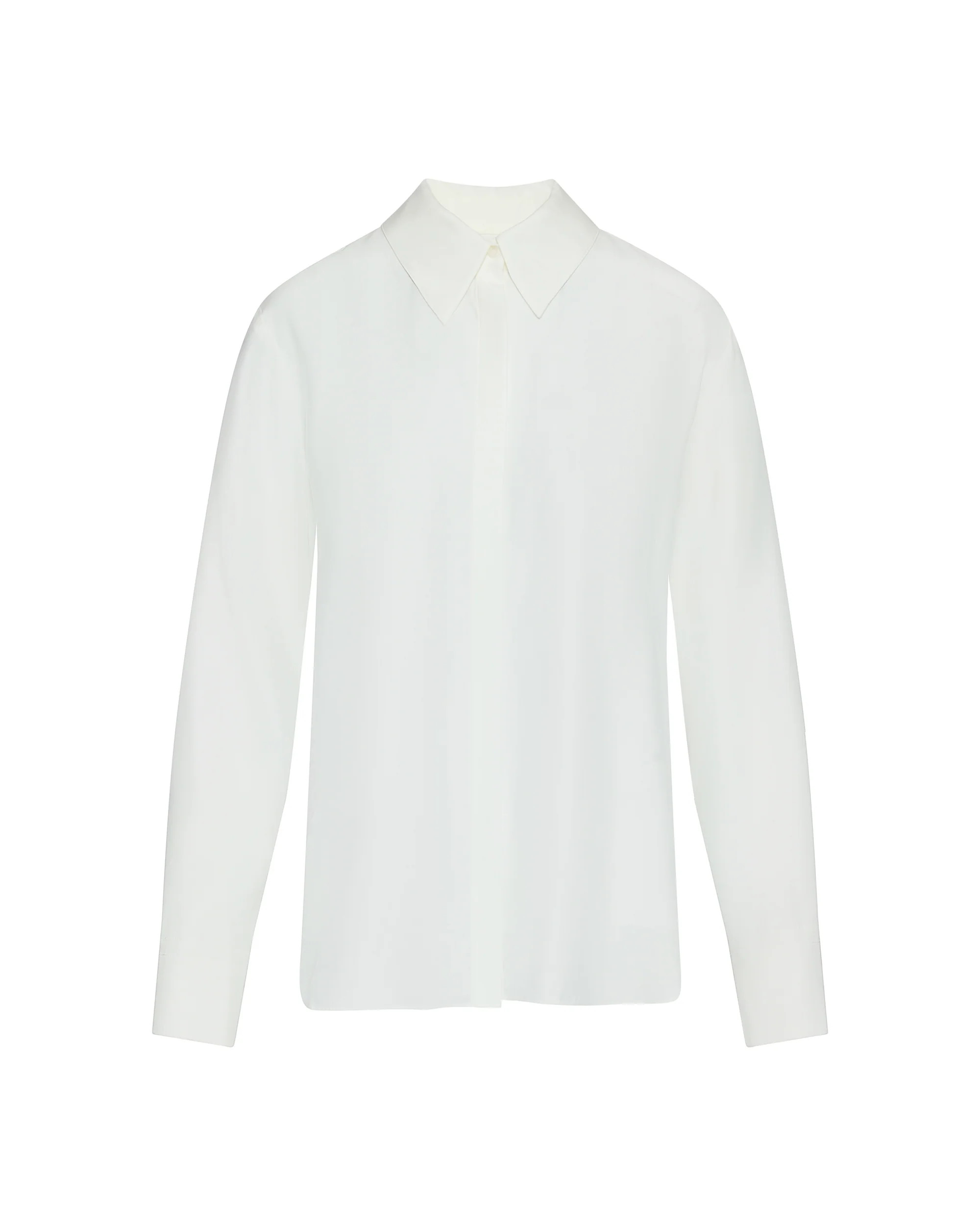 Argent: Collared Shirt in Matte-side Silk Satin | Women's Tops | Argent | Argent
