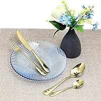 Gold Silverware Set, OGORI 24-Pieces Gold Forged Stainless Steel Flatware Set, Service of 6 | Amazon (US)