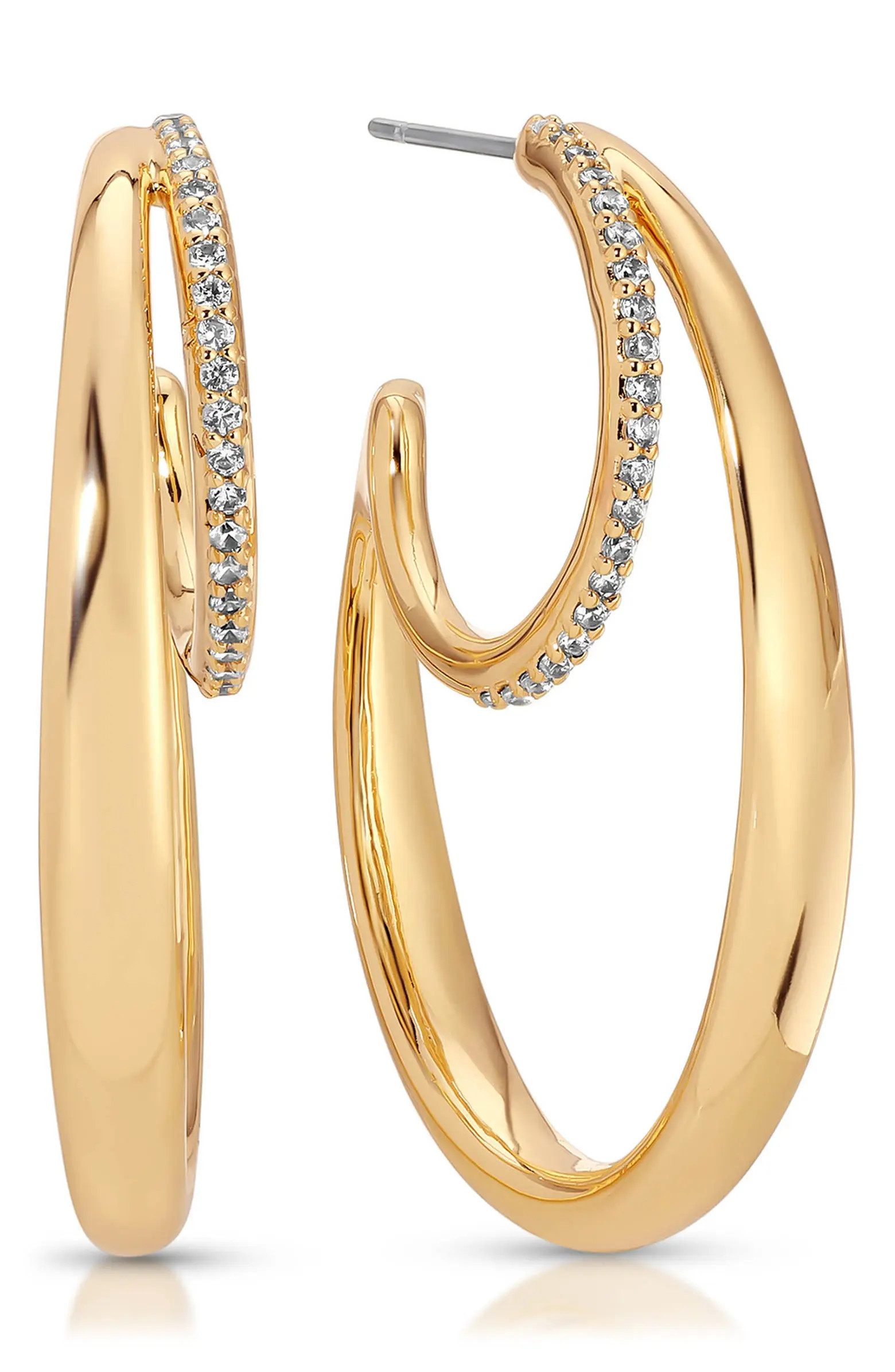 Concentric Rings Pavé Hoop Earrings | Nordstrom