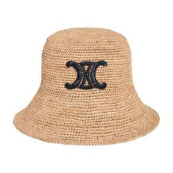 Triomphe bucket hat in raffia - CELINE | 24S US
