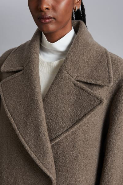 Zweireihige Wolljacke - Dunkelbraun - Ladies | H&M AT | H&M (DE, AT, CH, NL, FI)
