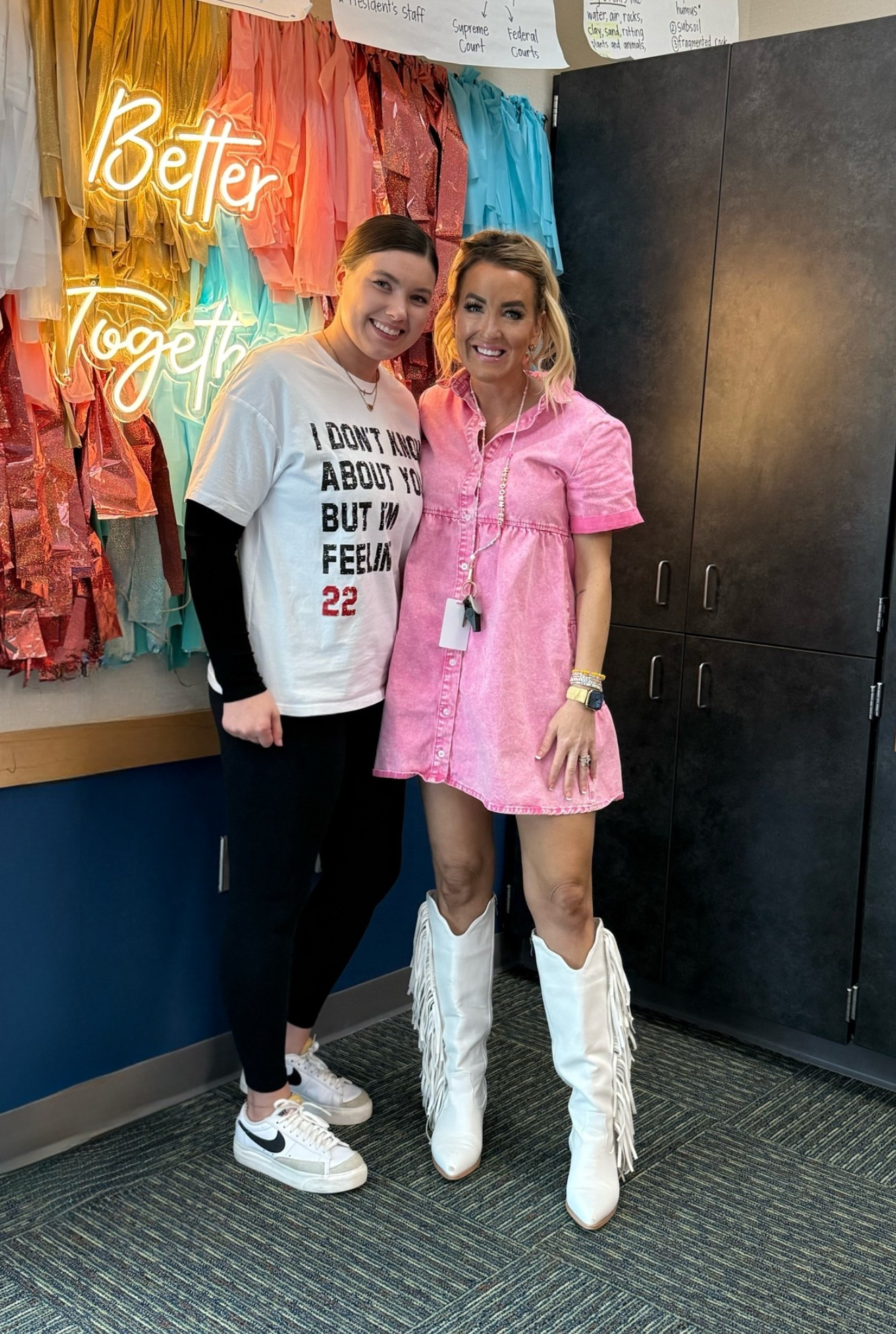 We are having an underground staff spirit week and today was dress like you’re going to a concert! I’m still obsessed with these white fringe boots and I’ve worn this pink dress many times. 🩷

#LTKootd #LTKmomlife #LTKOver40