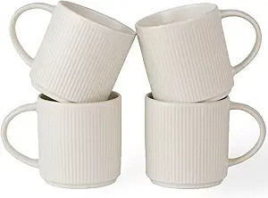 famiware 4 Pieces Coffee Cups, 12 oz Catering Mug with Handle for Coffee, Tea, Cocoa, Milk, Matte... | Amazon (US)