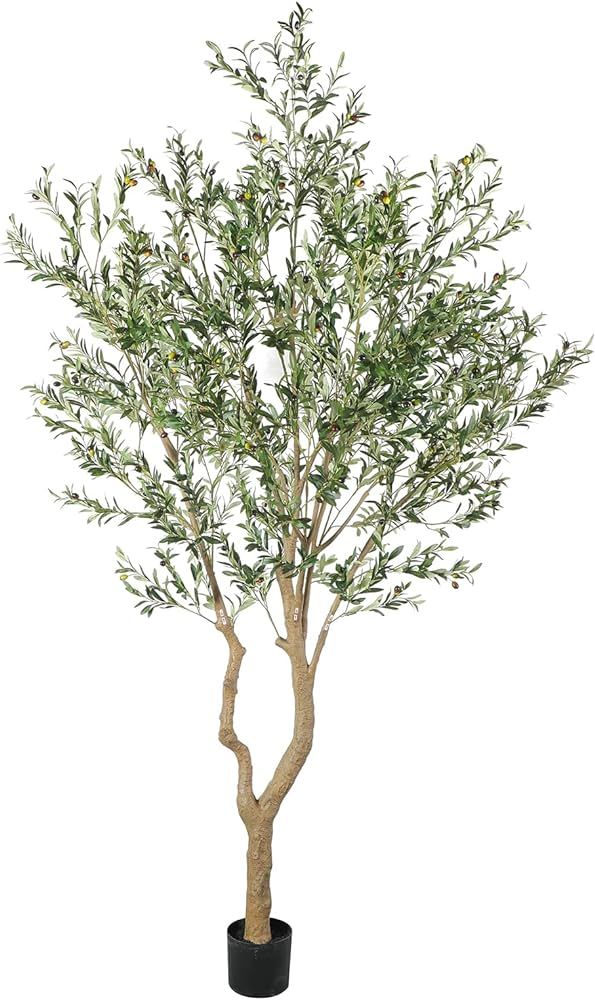 Tall Faux Olive Tree，10ft（120in） Realistic Potted Silk Artificial Olive Tree， Fake Olive ... | Amazon (US)