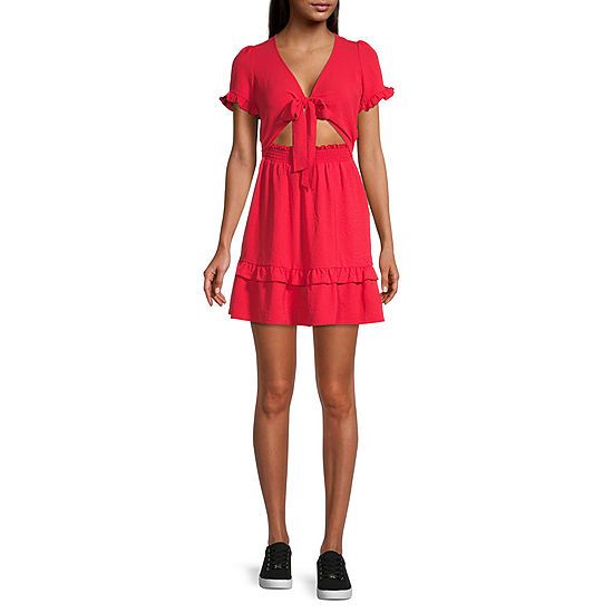 City Triangle Juniors Short Sleeve Fit + Flare Dress | JCPenney