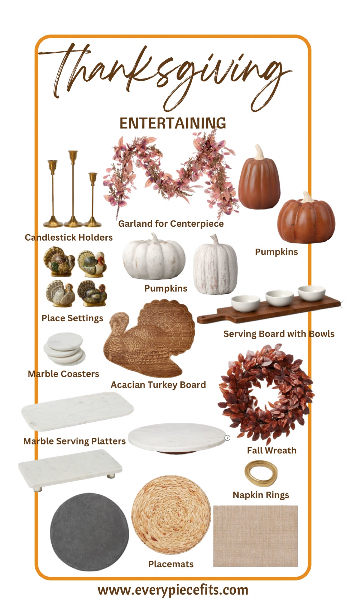 From fall decor to Thanksgiving entertaining, it’s time to think about your Thanksgiving table decor. These cute finds can be used all season and will make your table cozy and welcoming. 

I like to use a garland down the center of the formal table and sprinkle in pumpkins and candles. It’s soft and inviting!

#everypiecefits

#LTKSeasonal #LTKhome #LTKHoliday