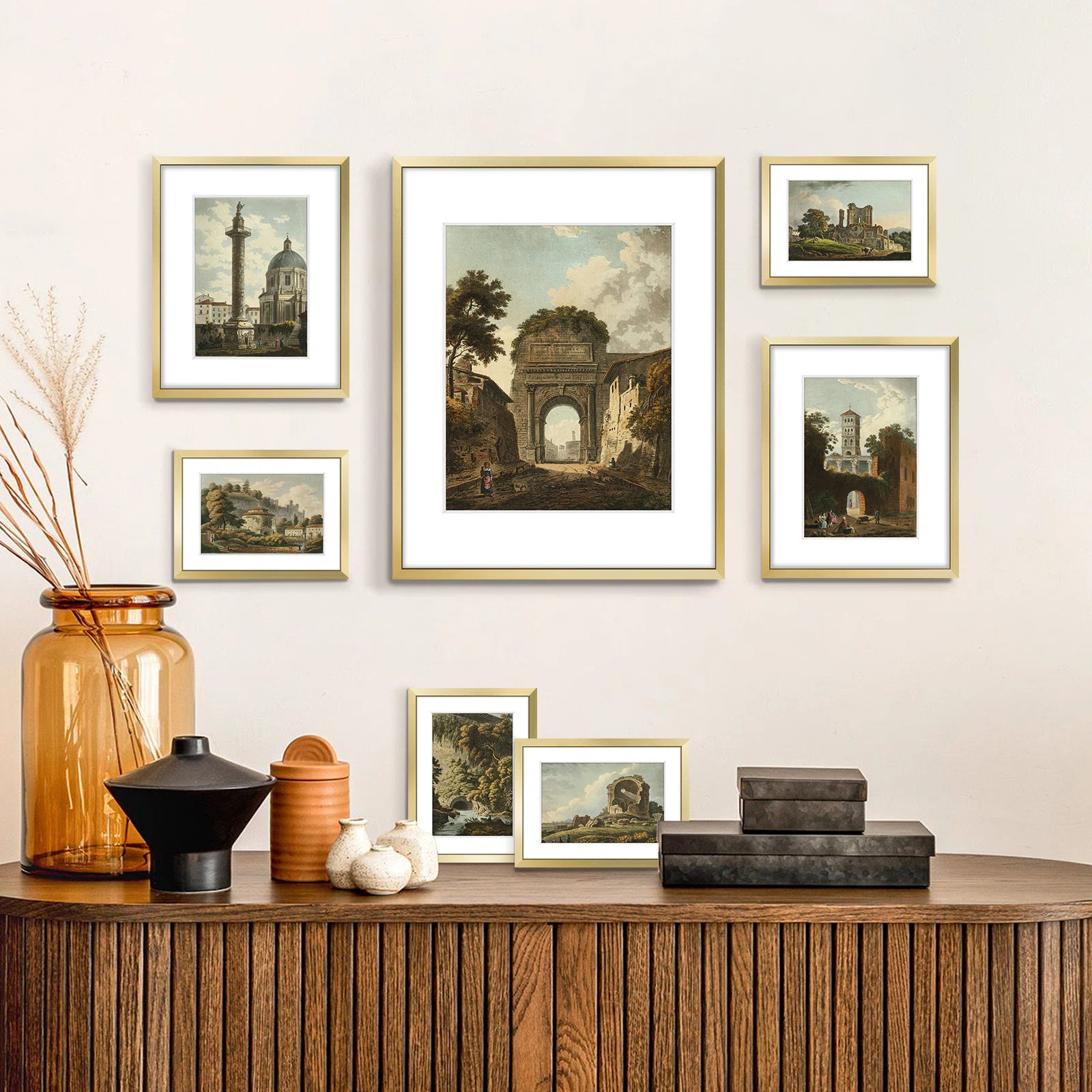 Drennon Metal Picture Frame - Set of 7 with Mat | Wayfair North America
