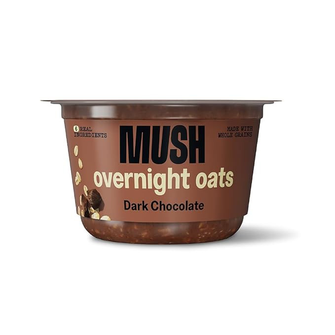 MUSH Overnight Oats - Dark Chocolate - Good Source of Fiber, Non-GMO, Dairy Free, Gluten Free, 5o... | Amazon (US)