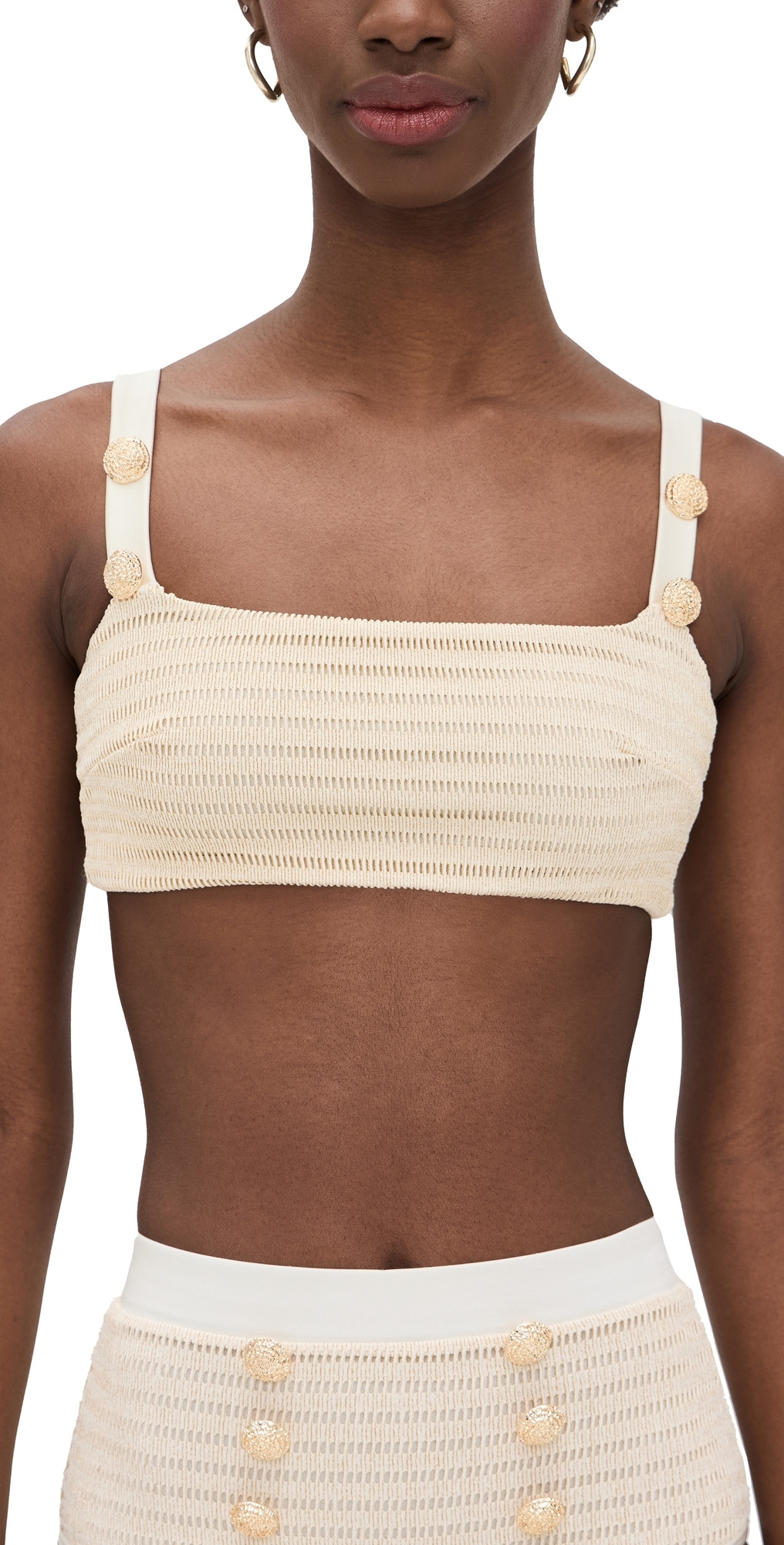 PatBO White Gold Knit Top Off White XS | Shopbop