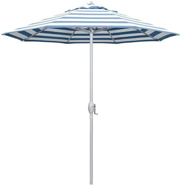 California Umbrella 7.5' Rd Aluminum Patio Umbrella, Crank Lift, Auto Tilt, White Finish, Sunbrel... | Amazon (US)