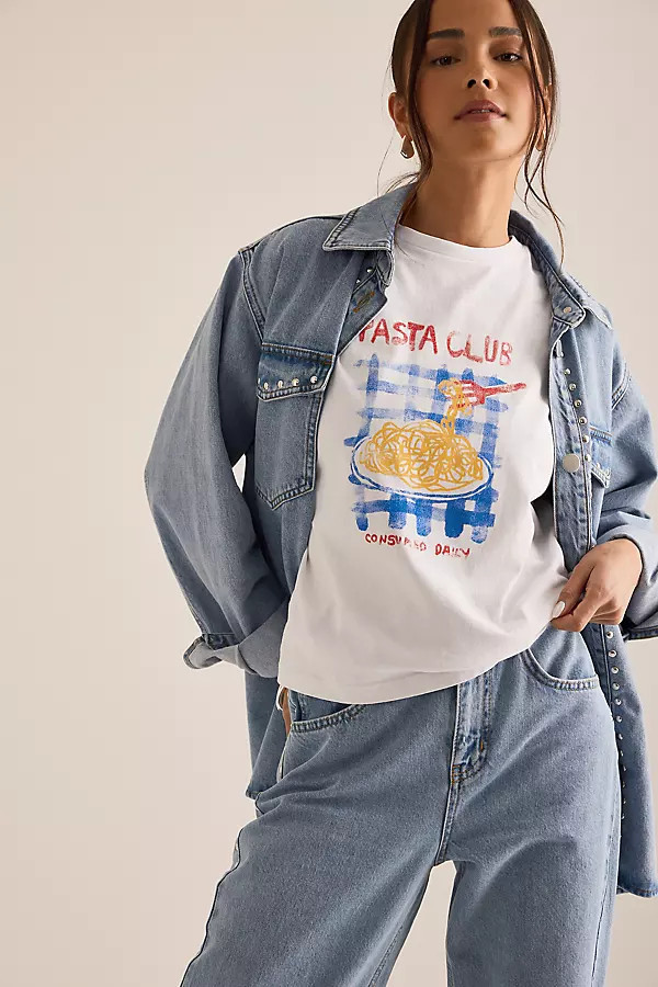 By Anthropologie Pasta Club Graphic Baby T-Shirt | Anthropologie (UK)