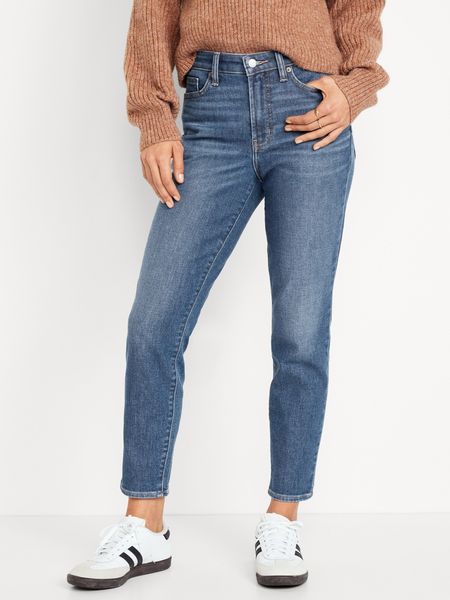 High-Waisted Built-In Warm OG Straight Ankle Jeans | Old Navy (US)