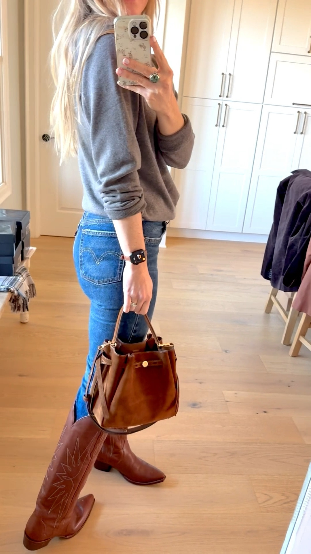 Date night out

Size reference 5’9” 140 lbs

Cashmere sweater - men’s medium

Straight leg jeans - 28 x 32

Tall cowboy boots - size up 1/2 size



Western chic. Classic style. Everyday western. Tecovas. Levi’s. Jeans and cowboy boots outfits. Date night jeans outfit. OOTD. Ottn. 

#LTKootd #LTKTall #LTKOver40