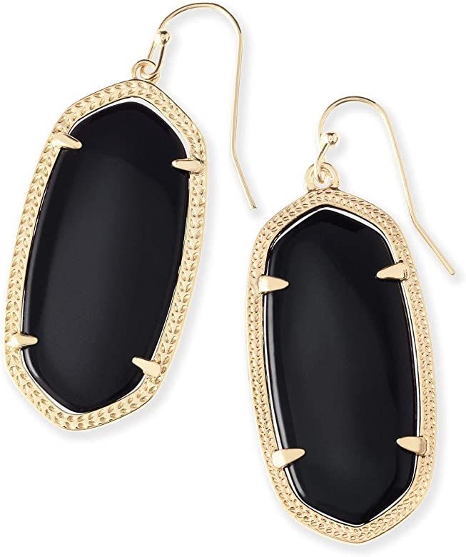 Amazon.com: Kendra Scott Elle Drop Earrings for Women, Fashion Jewelry, 14k Gold-Plated, Black Op... | Amazon (US)