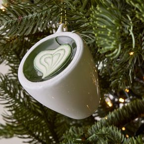 Glass Hot Matcha Latte Ornament | West Elm (US)