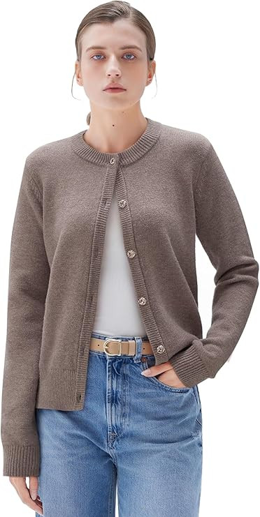 SUUKSESS Women Chunky Cashmere Cardigan Sweaters Trendy Fall Fashion Button Up Long Sleeve Knit O... | Amazon (US)