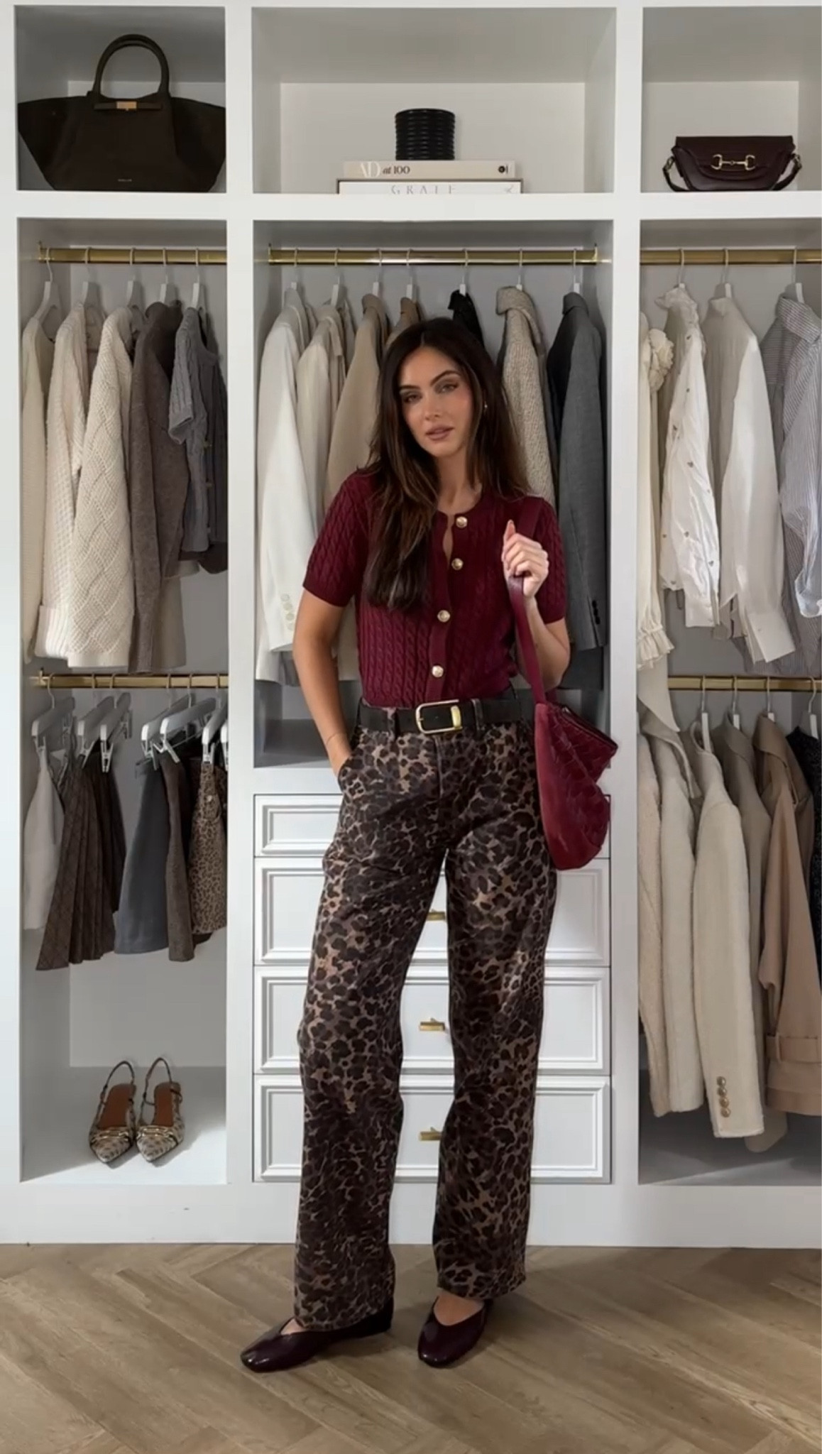 Leopard and cherry red are one of my favourite autumn trends 🍒🐆 this cable knit cardigan and leopard jeans from Abercrombie go gorgeously together, perfect causal look or fun workwear look#LTKautumn #FashionMonth

#LTKstyletip