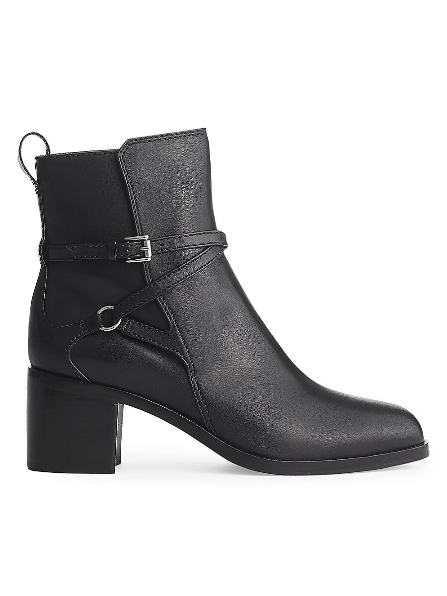 Rag & Bone Women's Hazel Buckle 60MM Leather Ankle Boots - Black - Size 37 (7) | Saks Fifth Avenue OFF 5TH