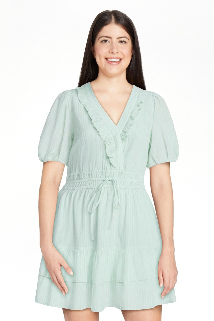 Free Assembly Women's Tiered Ruffle Mini Dress with Short Puff Sleeves, Sizes XS-XXL | Walmart (US)