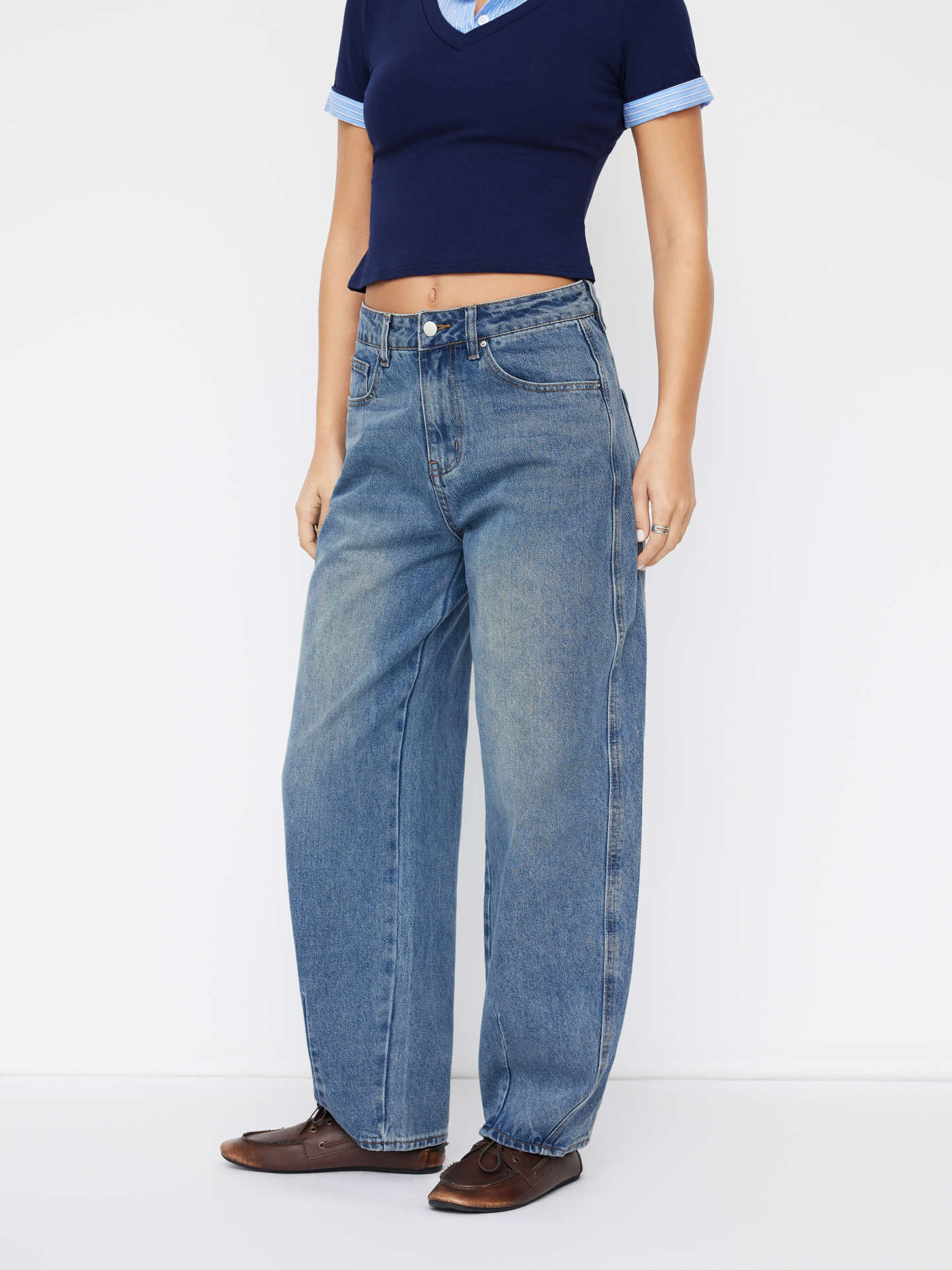 Cider Denim Mid Rise Barrel-leg Jeans | Cider