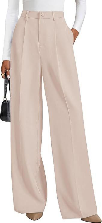 PRETTYGARDEN Wide Leg Pants for Women Trendy 2026 Fall High Waisted Business Casual Outfits Work ... | Amazon (US)