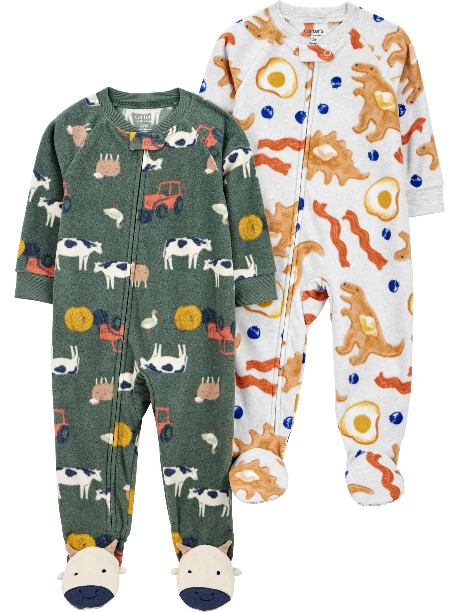 Carter's Child of Mine Toddler Pajama Sleeper, 2 Pack, One-Piece, Sizes 12M-5T - Walmart.com | Walmart (US)