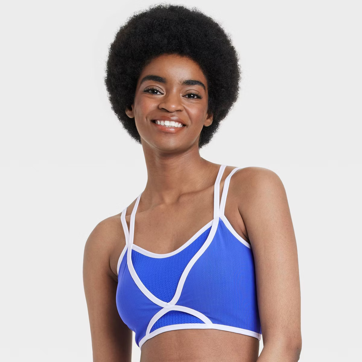 Women's Contrast Trim Layered Bralette - Colsie™ Stunning Blue M | Target