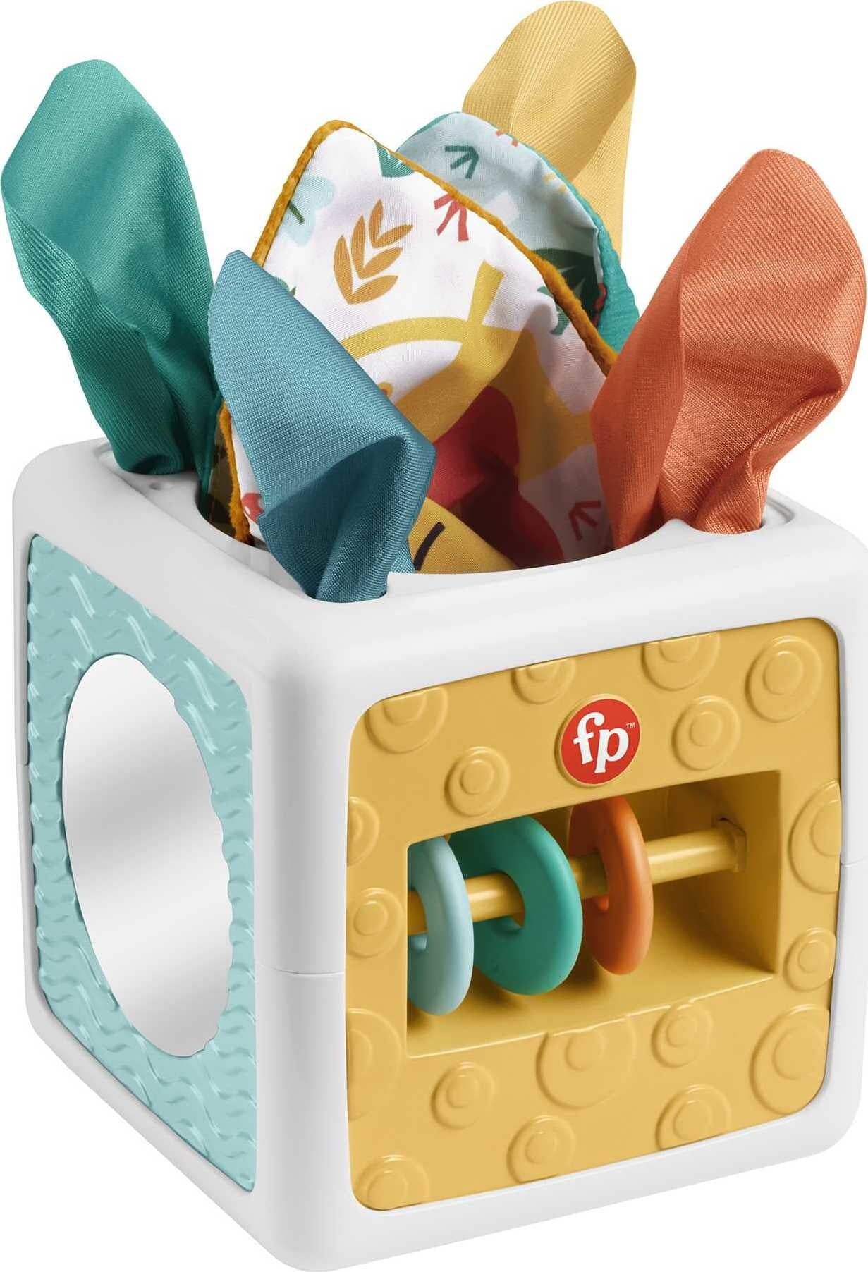 Fisher-Price Tissue Fun Activity Cube Baby Sensory Crinkle Toys for Newborns | Walmart (US)