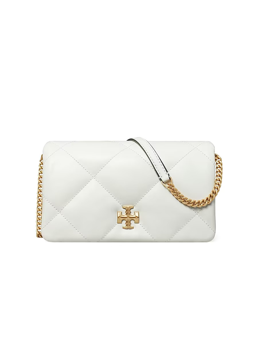 Women's Kira Diamond-Quilted Leather Wallet - Blanc | Saks Fifth Avenue