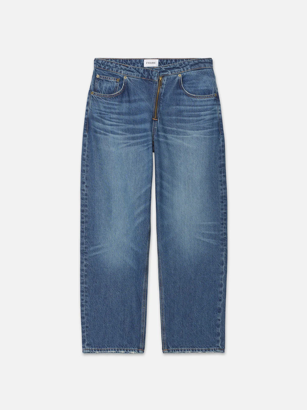 Angled Zipper Long Barrel  in  Pearl District | Frame Denim