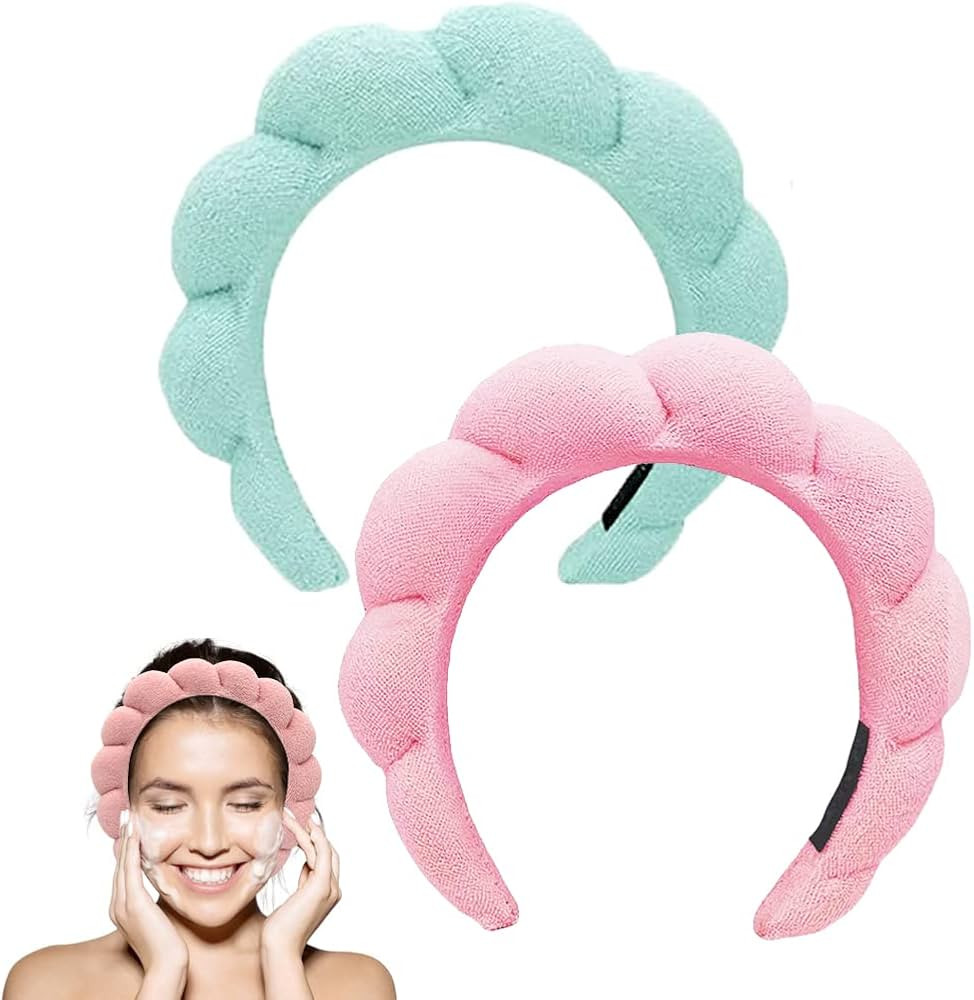 AIIONP 2 PCS Sponge Spa Headband for Washing Face, Spa Headband for Women, Makeup Headband Skinca... | Amazon (US)