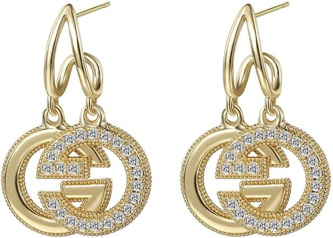 Sterling Silver Earrings Colorful Crystal Alphabet Rhinestones Stud Earrings Fashion Jewelry Gift... | Amazon (US)