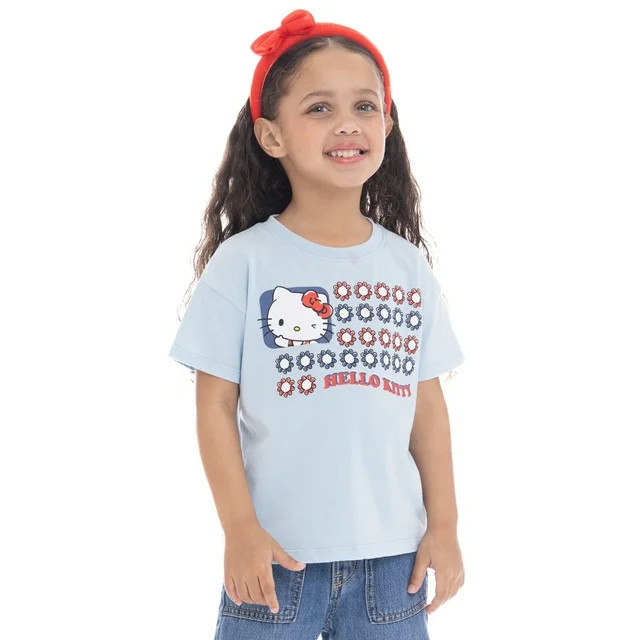 Hello Kitty Toddler Girls Americana Graphic Tee, Sizes 12M-5T | Walmart (US)